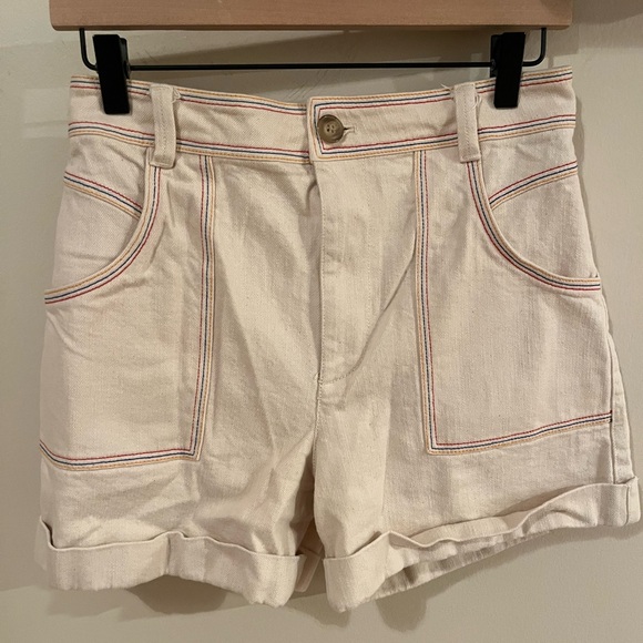 Madewell Rainbow-Stitched Canvas Chase Shorts size 28 - Picture 5 of 8